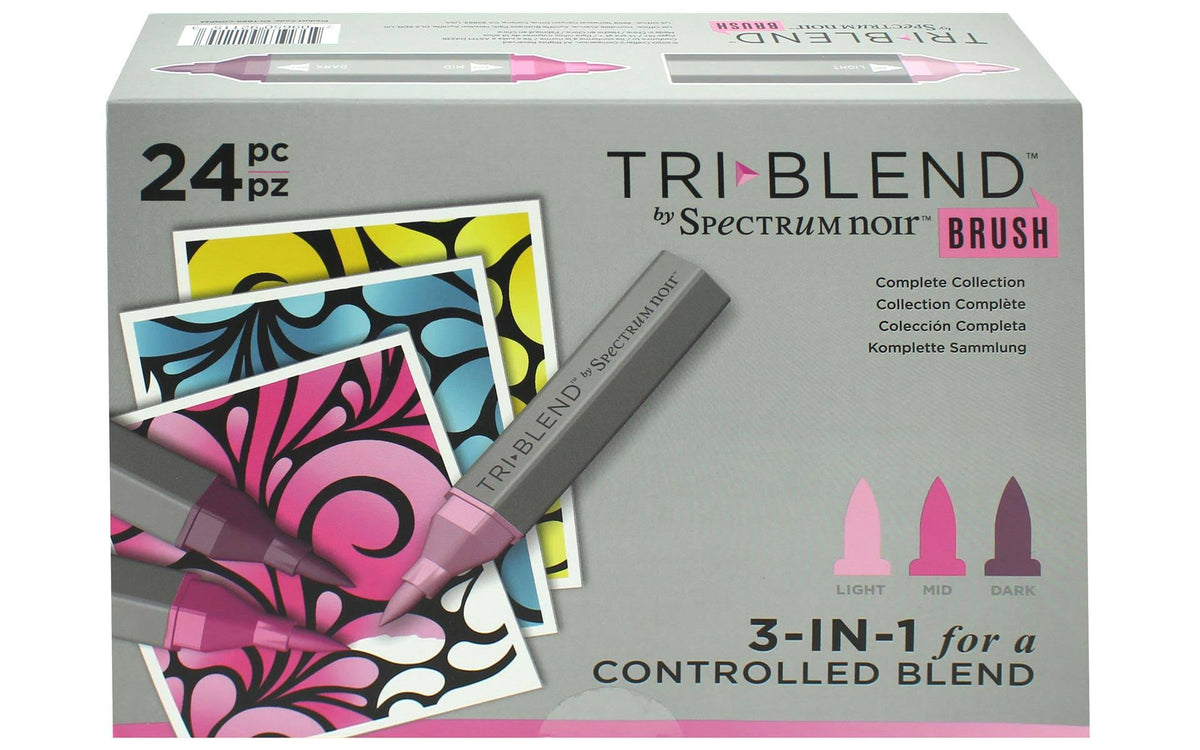 Spectrum Noir Triblend Brush Marker Set, 24-Piece Complete Collection