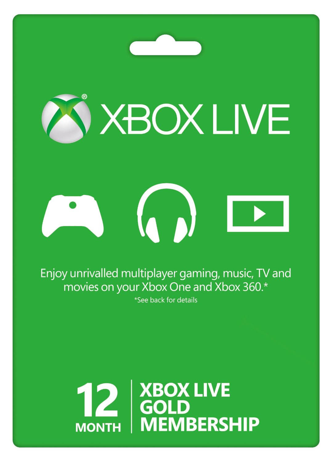 Xbox Live Gold Membership, 12-Month Subscription with 2 Packs