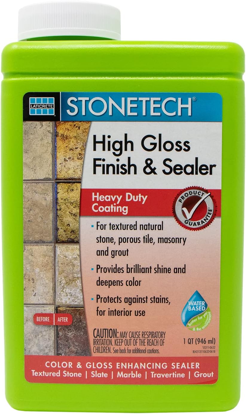 STONETECH High-Gloss Finish and Sealer, 1 Quart / 32oz (946ml) Bottle