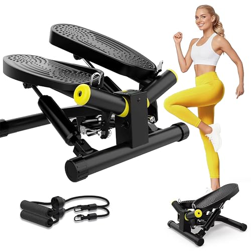 Mini Twist Stepper Machine with 330LBS Weight Capacity, Adjustable Step Height, Smooth Quiet Motion, and Full-Body Workout Design for Men and Women