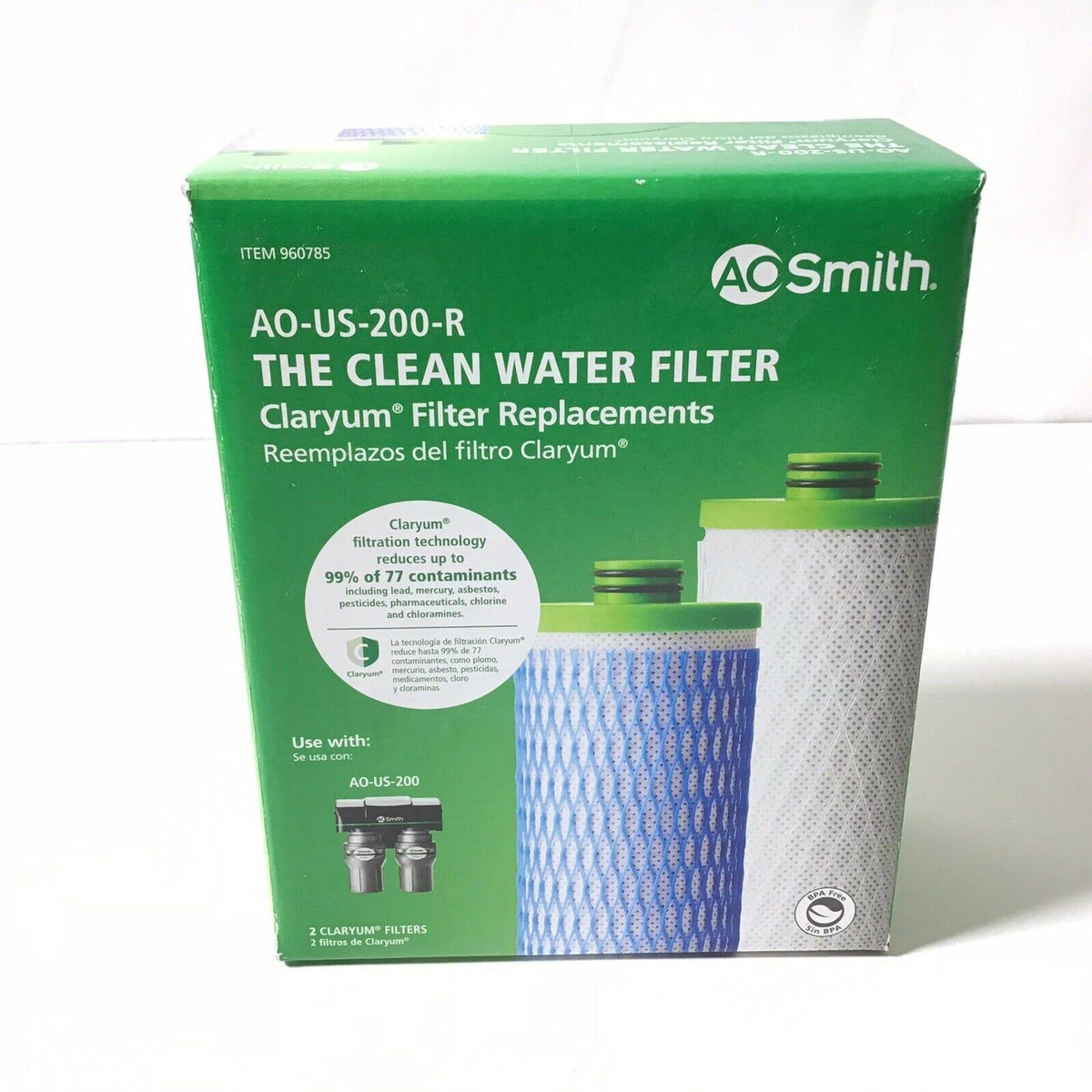 AO Smith AO-US-200-R Claryum Replacement Filters for The Clean Water System, Sealed New