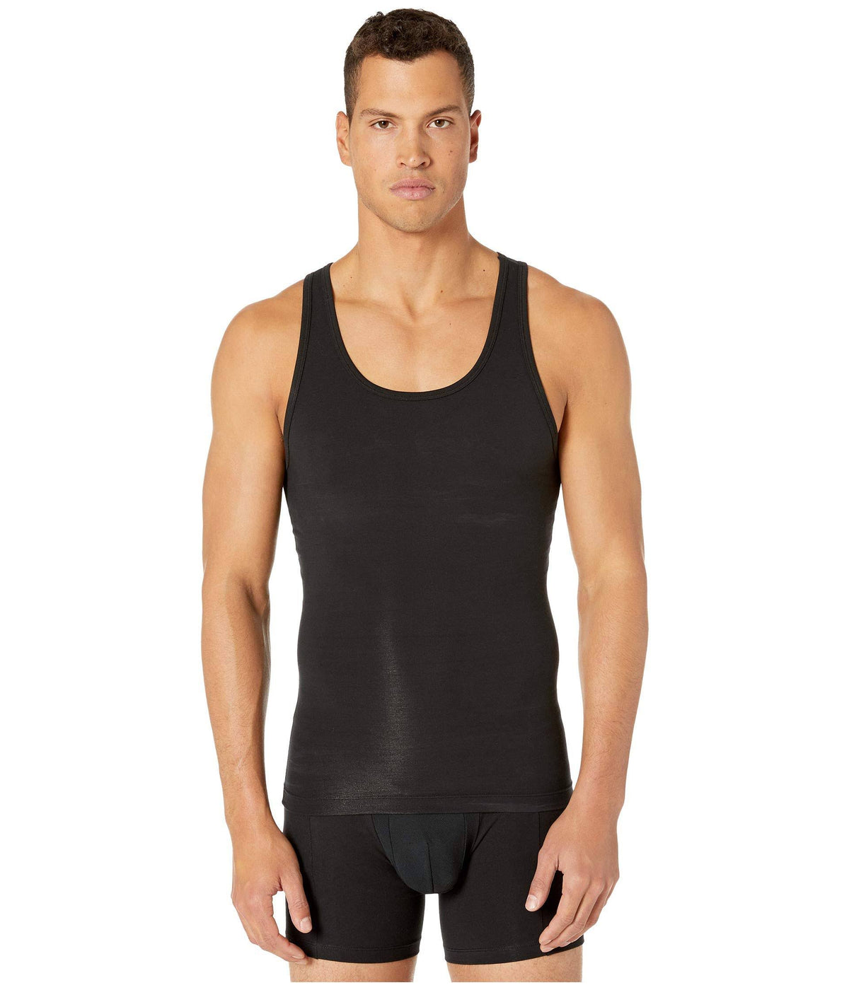 Black Spanx Compression Tank Top in Cotton, Size L