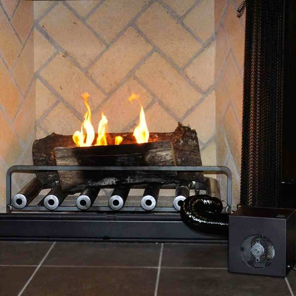 Spitfire Fireplace Heater with 6 Tubes and Built-In Blower