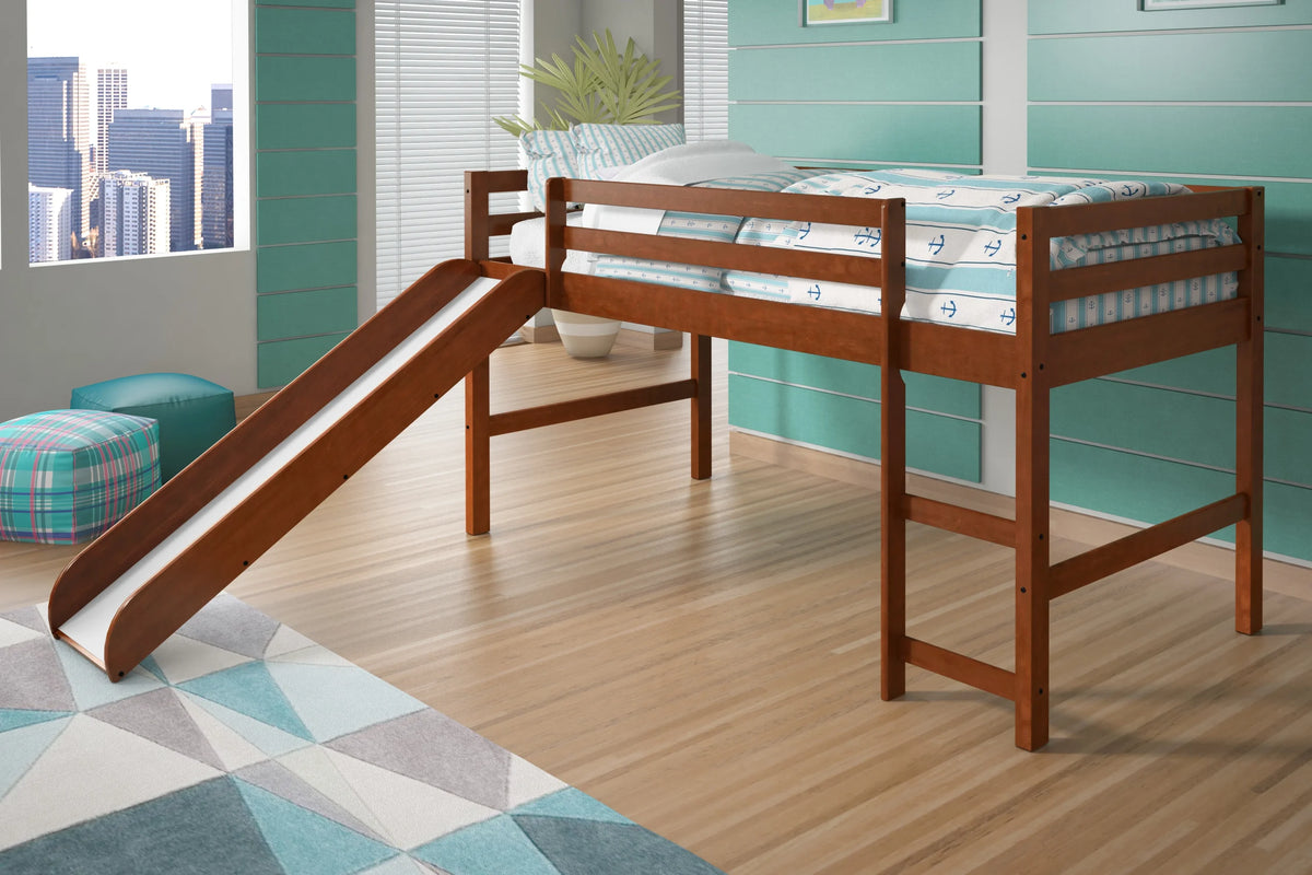 Donco Kids Twin Mission Low Loft Bed Crafted from Solid Wood, Espresso