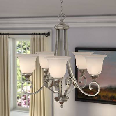 South Ferry Traditional Chandelier with 5 Shaded Lights, Red Barrel Studio