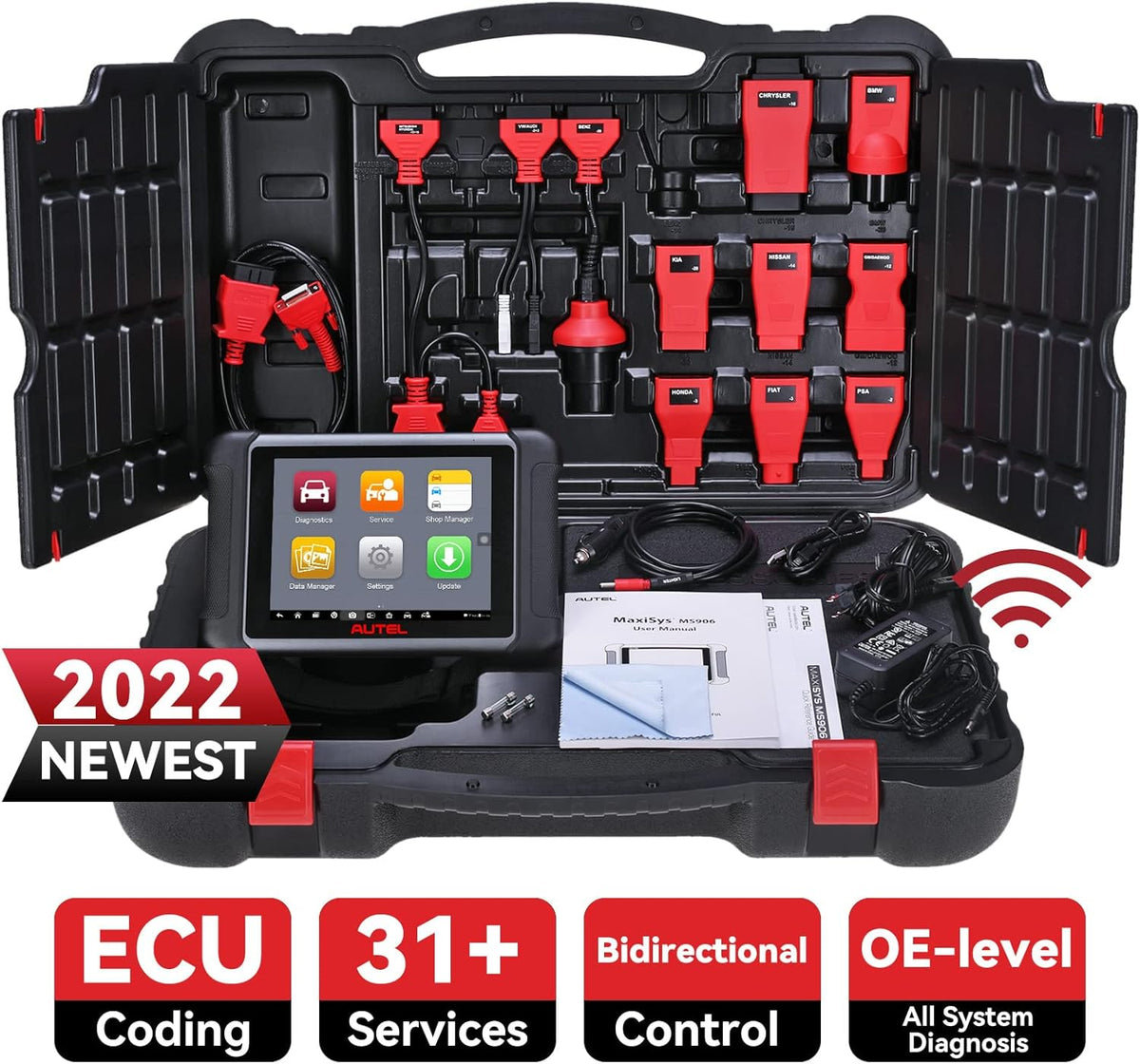 Autel MaxiSys MS906 Automotive Scan Tool with ECU Coding, Bi-Directional Control, 31+ Services and All-Systems Diagnostics