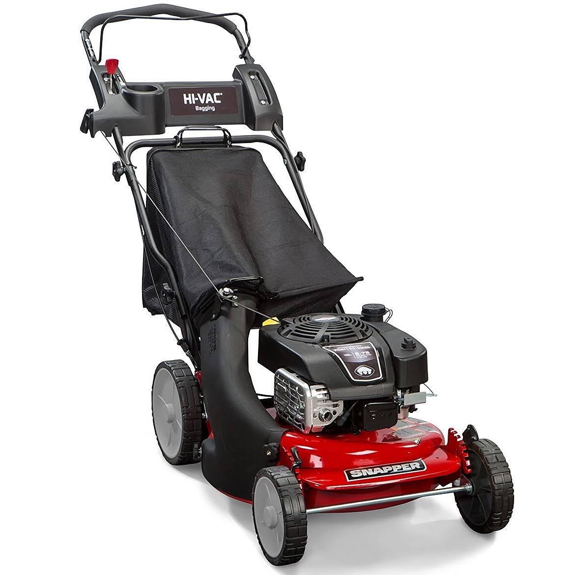 Snapper 21-inch Hi VAC Walk-Behind Push Lawn Mower with ReadyStart and Bagging System, Red