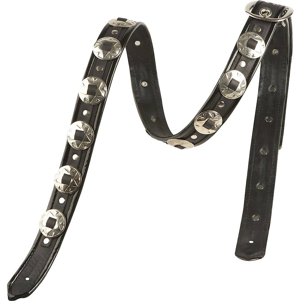 Jodi Head M-Star Guitar Strap in Black with Black Binding and Concho Detail