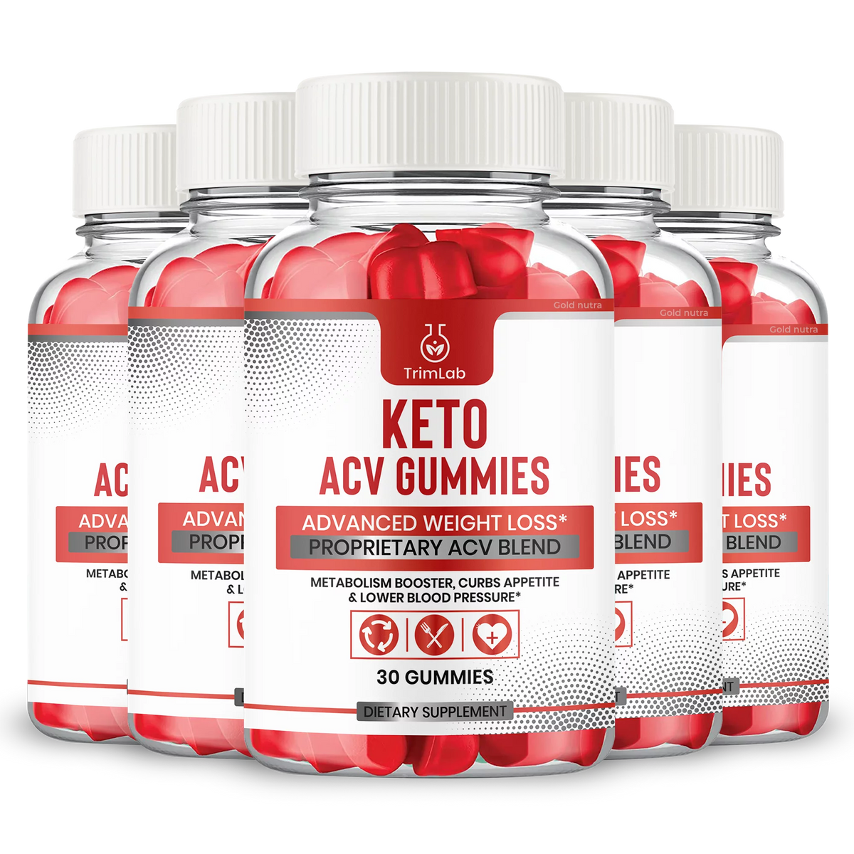 Trim Lab Keto Gummies, 5-Pack Maximum Strength Weight Loss Supplement with Powerful Formula