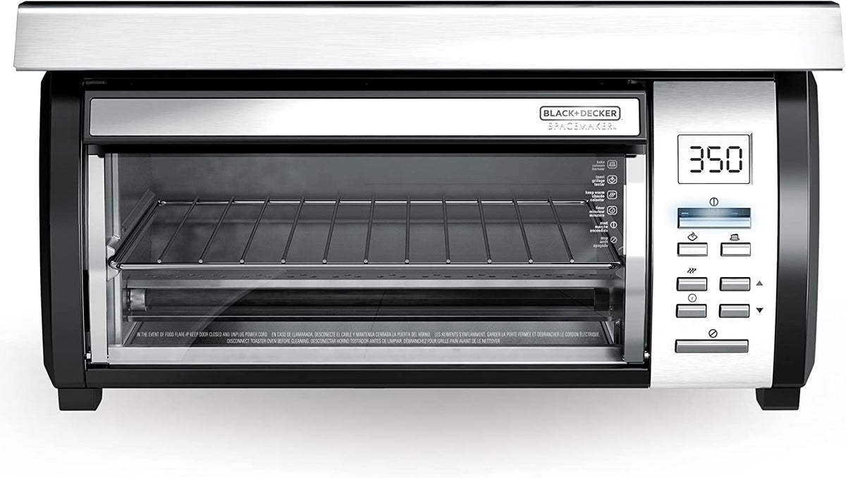 BLACK+DECKER Spacemaker Toaster Oven for Under-Counter Installation, Black/Stainless Steel, TROS1000D
