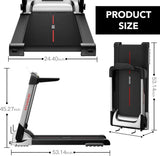 Ovicx Foldable Electric Treadmill for Home with Lightweight Compact Design, Portable Fold-Up Frame, and Space-Saving Profile for Apartments