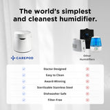 Carepod 31S Stainless Steel Humidifier with Quiet, Filter-Free Operation, 1 Gal/4 L