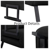 Convertible 3-in-1 Sleeper Sofa Bed with Pullout Bed and Side Pocket, Black Futon Loveseat for Living Room, Bedroom or Small Spaces