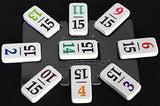 Professional Double-15 Domino Set with Numbered, Color-Coded Tiles