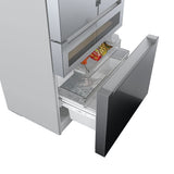 Bosch 800 Series Smart Refrigerator with 4-Door French Door Design, 20 Cu. Ft. Counter-Depth Storage and Beverage Cooler Drawer, Stainless Steel