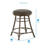 Copper Grove Tejeda 24-Inch Backless Metal Swivel Bar Stool, Brown
