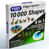 TOSY Mini Magnetic Fidget Spinner 4-Pack with 8 Blocks, Transformable 3-in-1 Toy Featuring an Infinity Cube, 2×2 Puzzle Cube and STEM Magnet Tiles for Kids, Teens and Adults