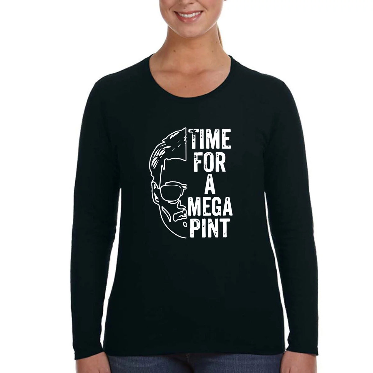 Womens Long Sleeve “Time for Mega Pint” Shirt Featuring Johnny Depp and Amber Heard
