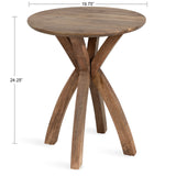 Kate and Laurel Soleyn 20 x 20 x 25 Mid-Century Round Wood Side Table, Natural Finish