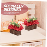 Miniature Artificial Bonsai Potted Plant for Dollhouses, Tiny DIY Decor with Pot for 1:12-Scale Rooms and Model Accessories