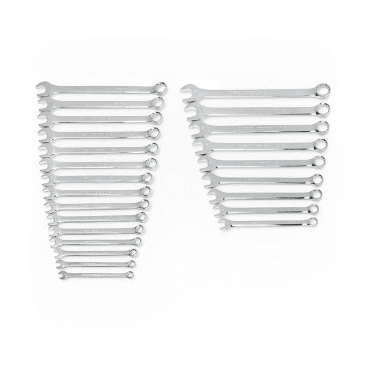 24-Piece Long Pattern Combination Wrench Set with SAE and Metric Sizes