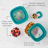 12-Piece Rubbermaid EasyFindLids Food Storage Set with Press & Lock Leak-Proof Lids, Clear Meal Prep Containers
