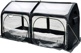 Portable Pop-Up Greenhouse for Indoor and Outdoor Growing, 98 x 49 x 53 Inches, with Fiberglass Poles, Overlong Cover, 6 Stakes and 4 Zipper Doors, Black