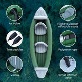 Naipo Inflatable 2-Person Kayak for Adults with Aluminum Oars, Carry Bag, Patch Kit and Air Pump