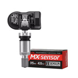 Autel MX-Sensor TPS218 Universal Programmable TPMS Sensors, 315MHz+433MHz Dual Frequency, Set of 4 with Rubber Valves, Screw-In OEM Replacement