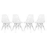 Dover Molded Side Chairs with Acrylic Bases, Set of 4, Clear