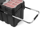 Keter Masterloader Black Resin Rolling Tool Box with Locking System and Removable Bins for Power Drills, Tape Measures and Screwdrivers
