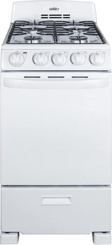 Summit RG200WS ADA-Compliant Freestanding Gas Range in White with 4 Burners, 2.3 cu. ft. Oven and Broiler Compartment
