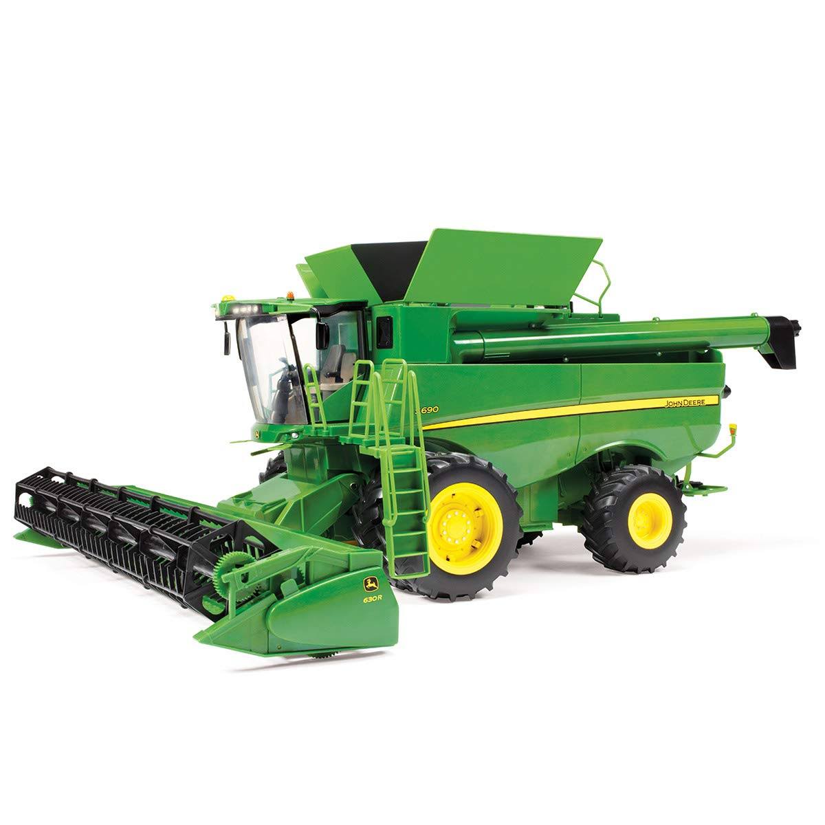 1:16-Scale John Deere S690 Farm Combine, Featuring Corn and Draper Headers, Model 47101