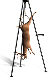 YIELDEDLAND Tripod Game Hoist Kit with Manual Winch and Gambrel, 500lb Capacity Deer Hanger for Hunting Game up to 500 Pound