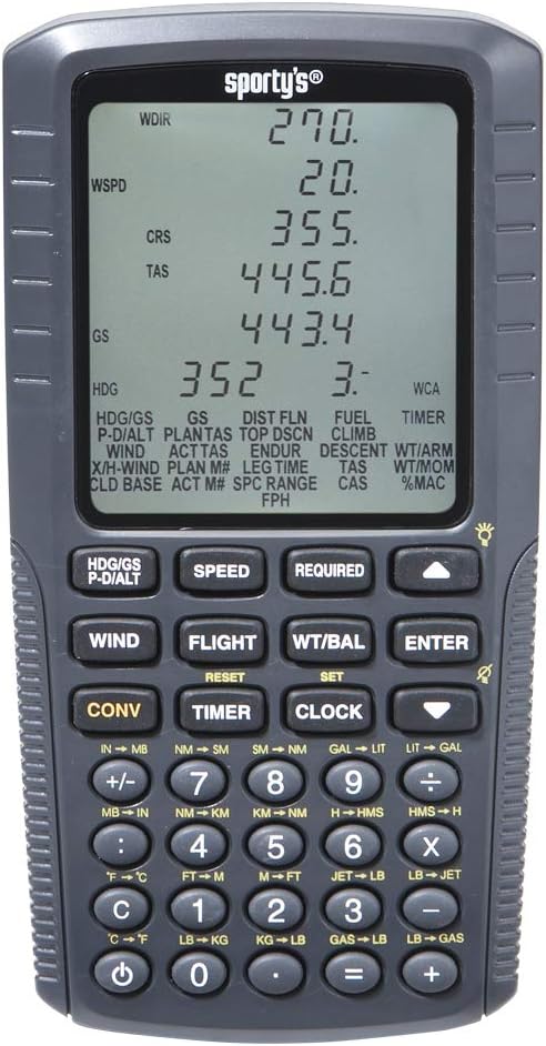 Sportys Electronic E6B Flight Computer for Pilots, Approved for Use on FAA Tests
