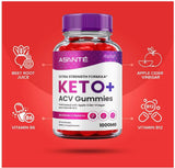 3-Pack Asante Keto ACV Gummies with Apple Cider Vinegar and Vitamin B12, 180 Gummies