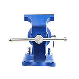 Forward DT08125A 5-Inch Heavy-Duty Bench Vise with 360-Degree Swivel Base, Swivel Head and Anvil (5×22)