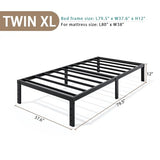 14-Inch Full Platform Bed Frame, Heavy-Duty Metal Mattress Foundation with Underbed Storage, No Box Spring Required, Easy Assembly and Noise-Free Support