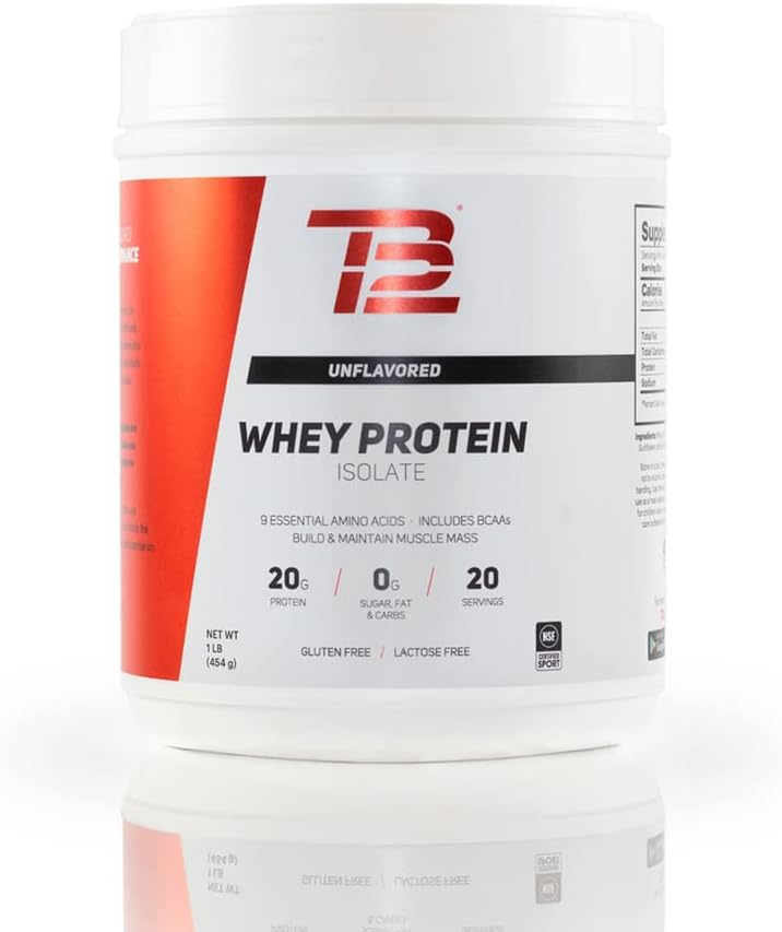 TB12 Unflavored Whey Protein Powder, Pack of 2