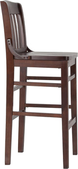 Flash Furniture HERCULES Series School House Barstool with Walnut Wood Back for Restaurants and Bars