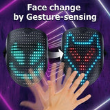 Gesture-Sensing LED Costume Mask by Mr.Pang, Featuring Transforming Light Effects for Halloween, Cosplay and Masquerades, Adult and Kids