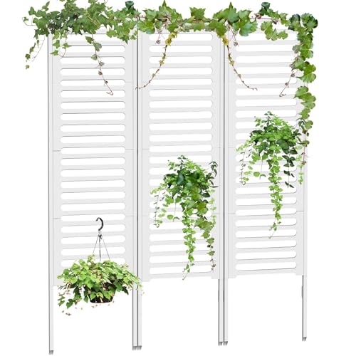 12-Pack Outdoor Privacy Fence Panels, 15.7′′ x 22′′ Enclosure Screens for Air Conditioners, Trash Cans and Pool Equipment, Garden and Patio Use