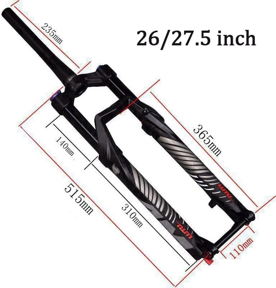 AMeLL Mountain Bike Suspension Fork for 27.5/29-Inch DH MTB, 120mm Travel with 1-1/2 Tapered Steerer, Remote, 27.5-Inch Size