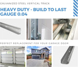 Galvanized Steel Garage Door Vertical Track Replacement Set with Left and Right Rails for 7-Foot Doors and 2-Inch Rollers