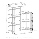 Furinno Turn-N-Tube Tall Kitchen Storage Shelf, Tool-Free Assembly with French Oak Grey and Black Finish