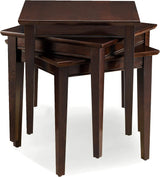 Leick Nesting Table Set with Black and Medium Oak Finishes
