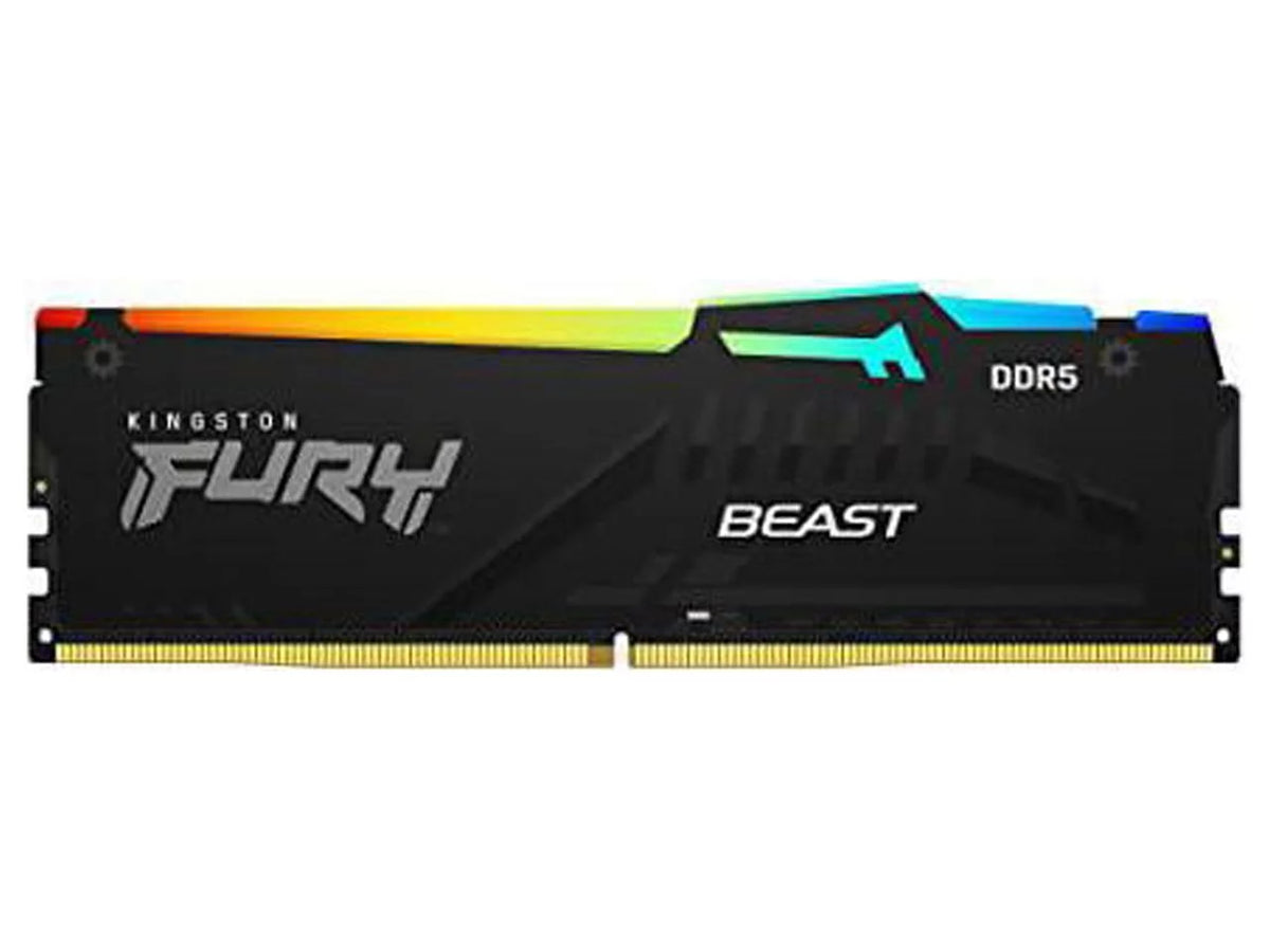 Kingston FURY Beast RGB Desktop RAM Kit, 32GB (2 x 16GB) DDR5 6000 (PC5 48000), 288-Pin, Model KF560C40BBAK2-32