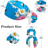 Peach Blossom Spring Butterfly Cycling and Surgical Scrub Hat with Button-Compatible Design and Cotton Sweatband