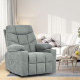 YITAHOME Dark Grey Power Lift Recliner with Massage, Heat, USB Ports, Cup Holders, Remote Control, and a Spacious Fabric Seat