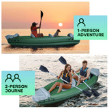 Naipo Inflatable 2-Person Kayak for Adults with Aluminum Oars, Carry Bag, Patch Kit and Air Pump
